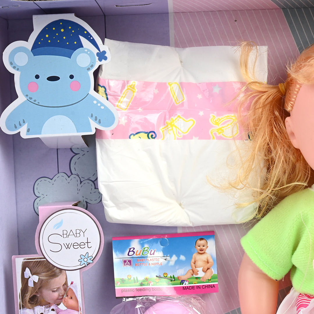 Moveable Eyes Baby Doll Playset with Accessories