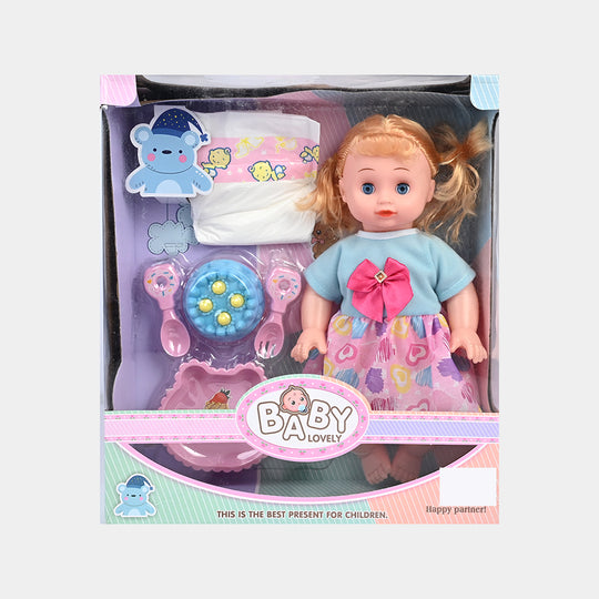 Moveable Eyes Baby Doll Playset with Accessories