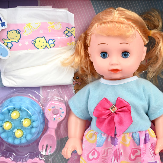 Moveable Eyes Baby Doll Playset with Accessories