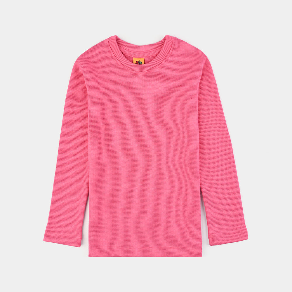 Kids Unisex Thermal Inner Wear Suit-Hot Pink