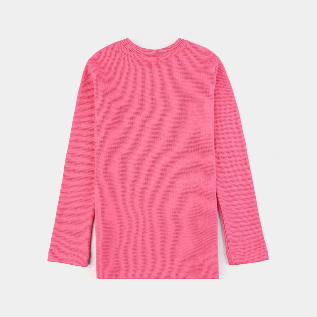 Kids Unisex Thermal Inner Wear Suit-Hot Pink