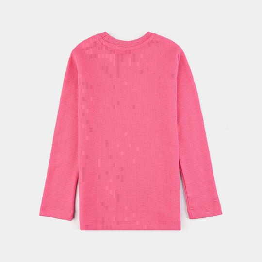 Kids Unisex Thermal Inner Wear Suit-Hot Pink