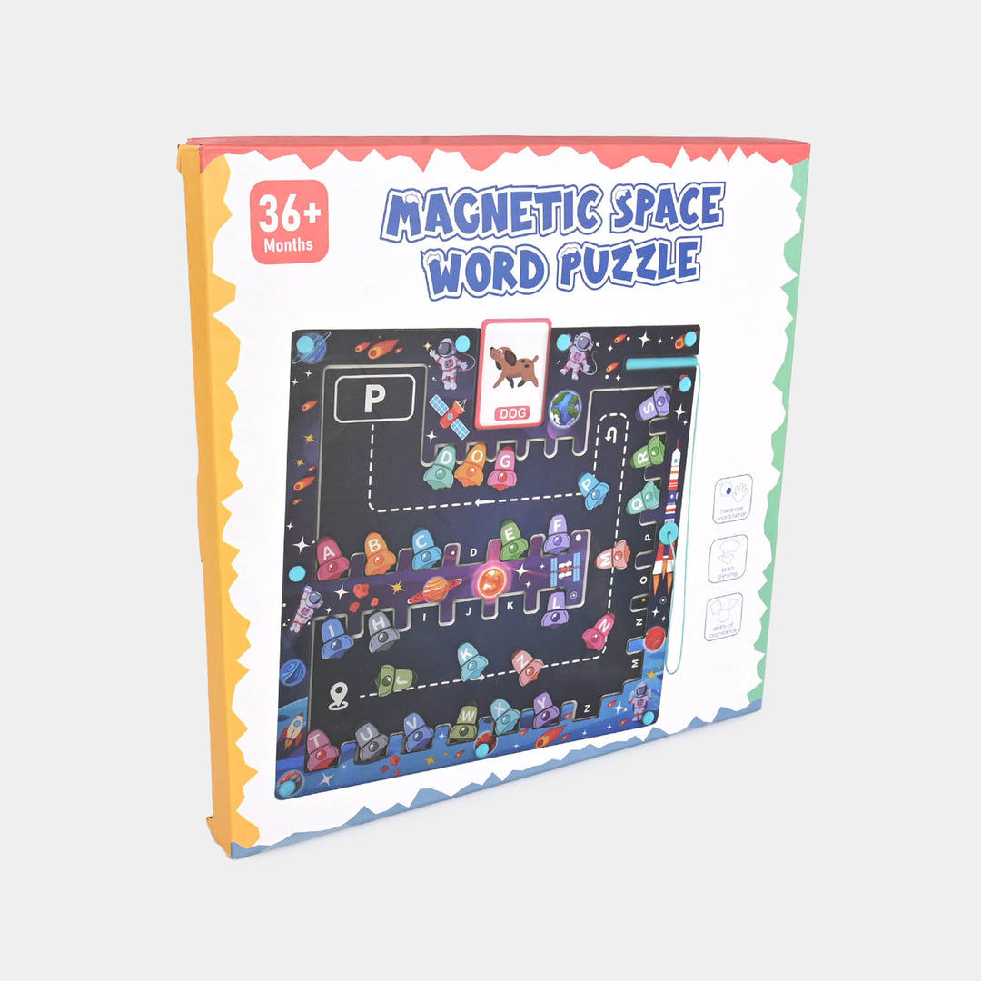 Wooden Magnetic Space Word Puzzle for Kids