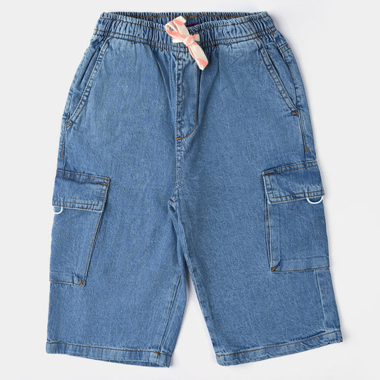 Boys Denim rigid Short Bermuda-Ice Blue