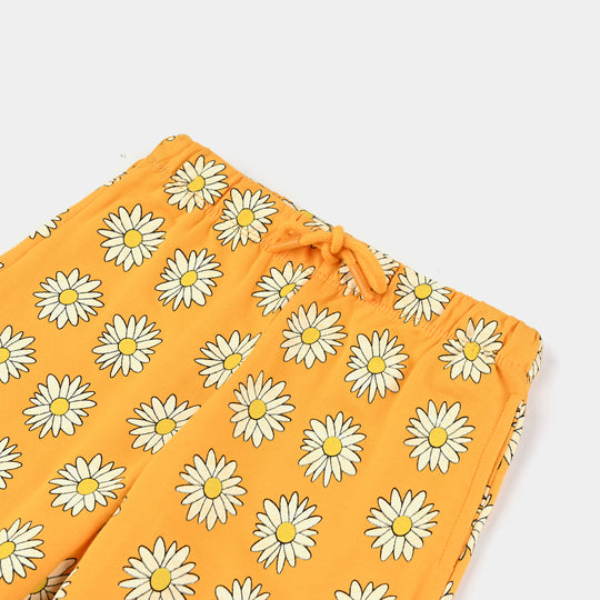 Girls Jersey/Terry Pyjama Flower-Citrus