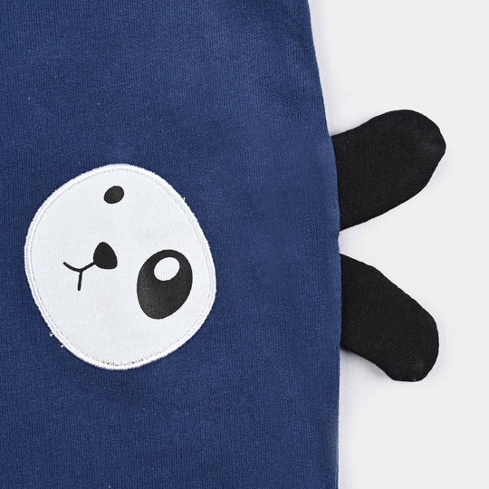 Infant Boys Cotton Terry Pyjama Panda-Navy Blue