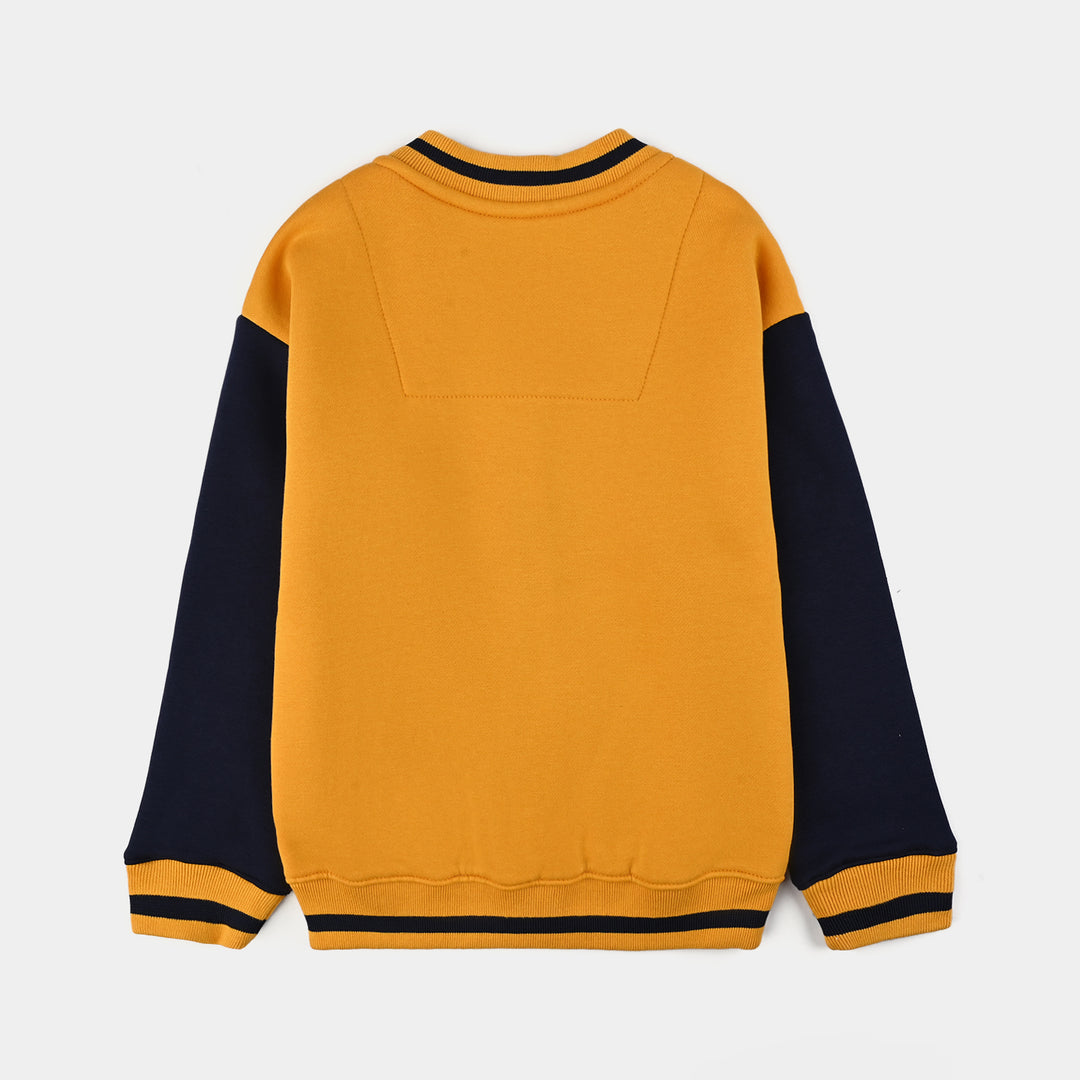 Girls Fleece Knitted Cardigan Happy Smile-Yellow