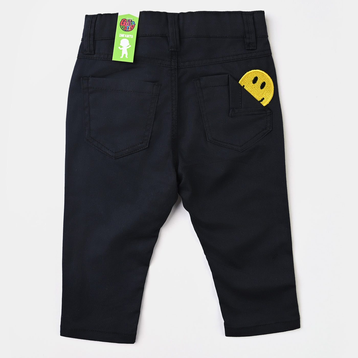 Infant Boys Cotton Twill Pant Happy-BLACK