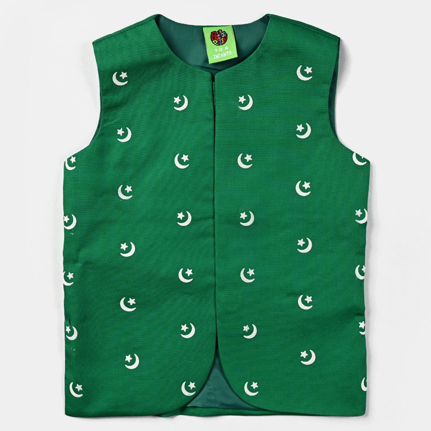 Infant Boys Cotton Poplin 3 Piece Suit (Azam-e-Pakistan)-Green/White