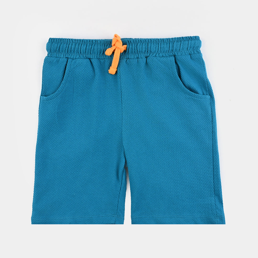 Boys Popcorn Knitted 2 Piece Surf-Mosaic Blue