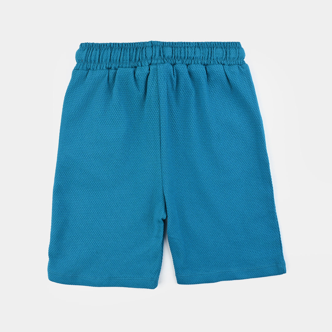 Boys Popcorn Knitted 2 Piece Surf-Mosaic Blue