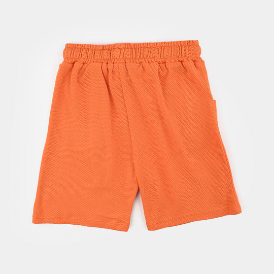 Boys Popcorn Knitted 2 Piece Palm Tree-Orange Ochre