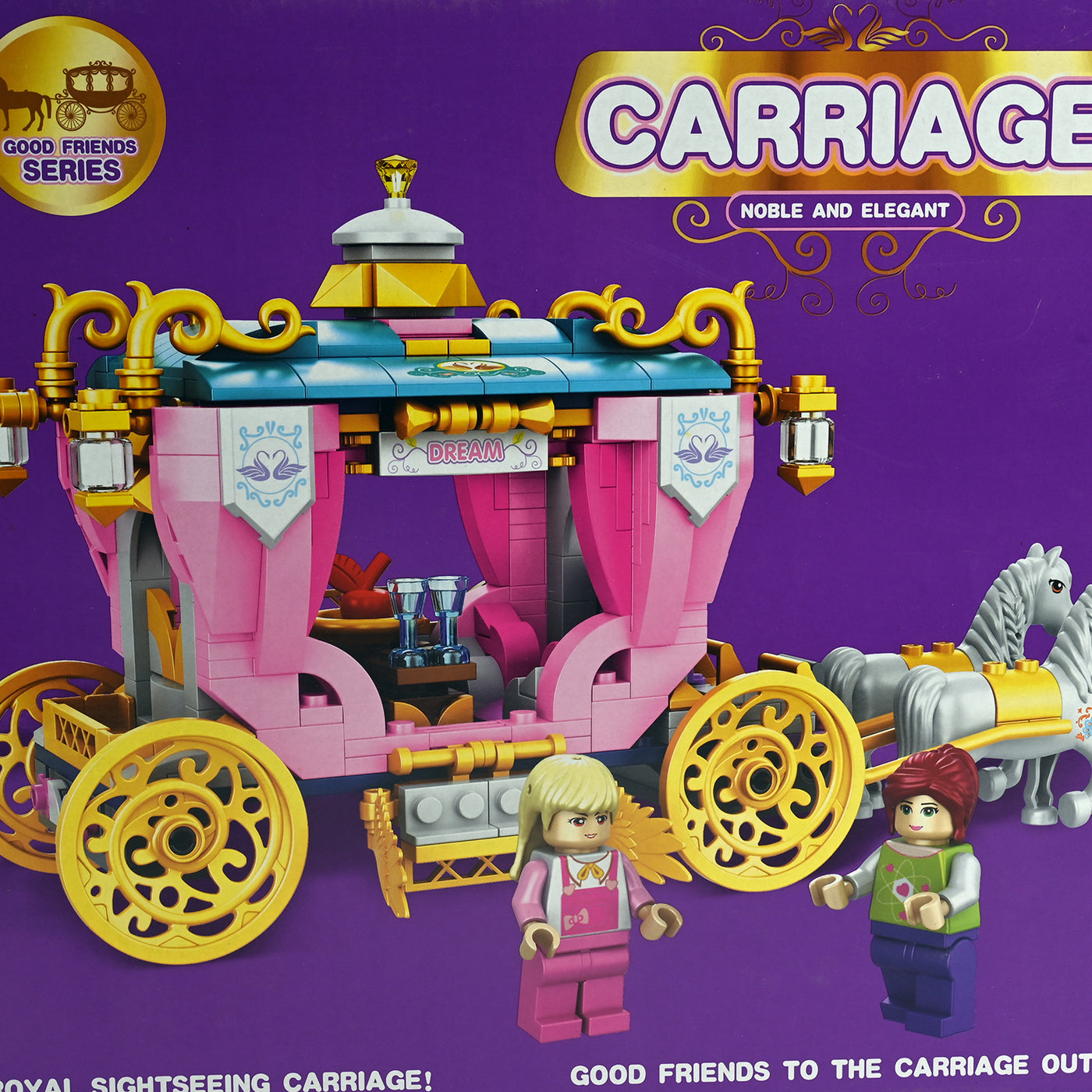 BRICK STORY Girls Princess Carriage Building Sets