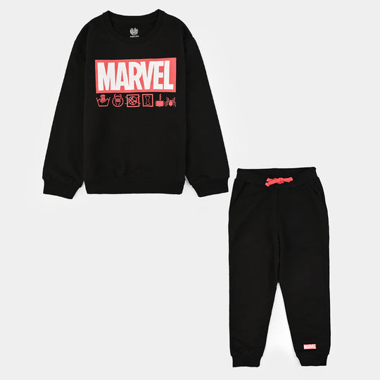 Boys Jersey/Terry 2 Piece Suit-BLACK