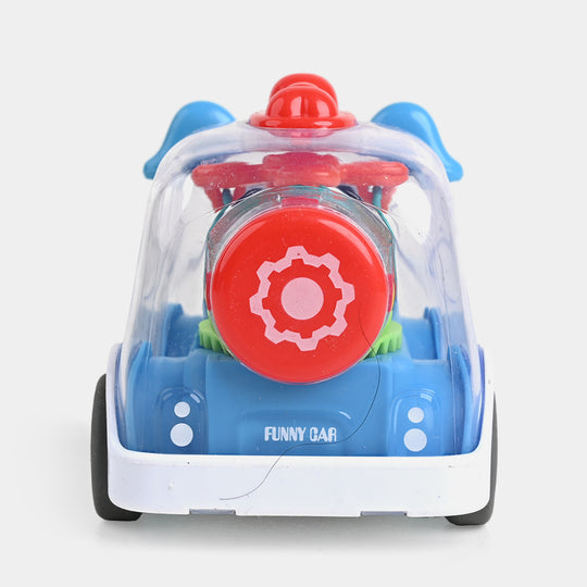 Cute Face Gear Bus with Light for Kids