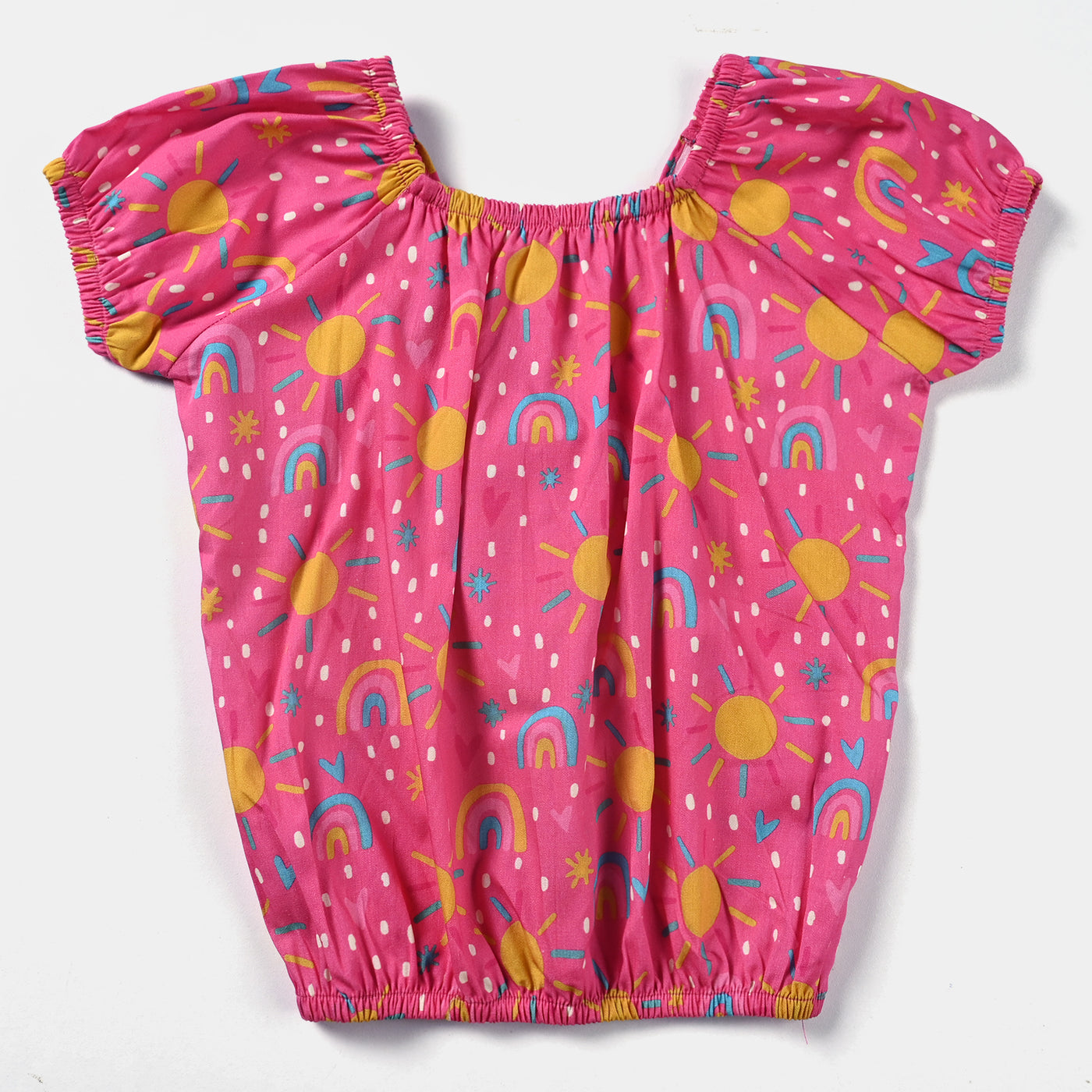 Infant Girls Cotton Poplin Casual Top Shiny Starts-Pink