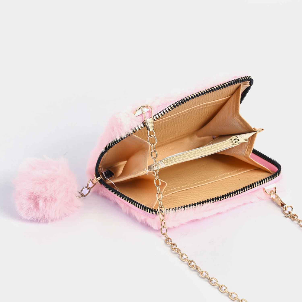 GIRLS FUR FASHION HAND BAG/WALLET