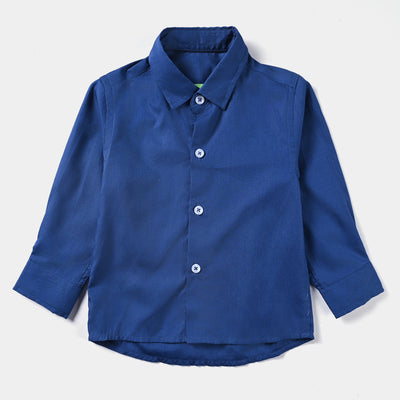 Infant Boys Cotton Poplin Formal Shirt-Navy