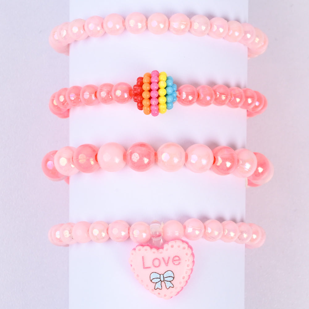 Girls Charm Beaded Bracelet Set