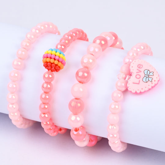 Girls Charm Beaded Bracelet Set