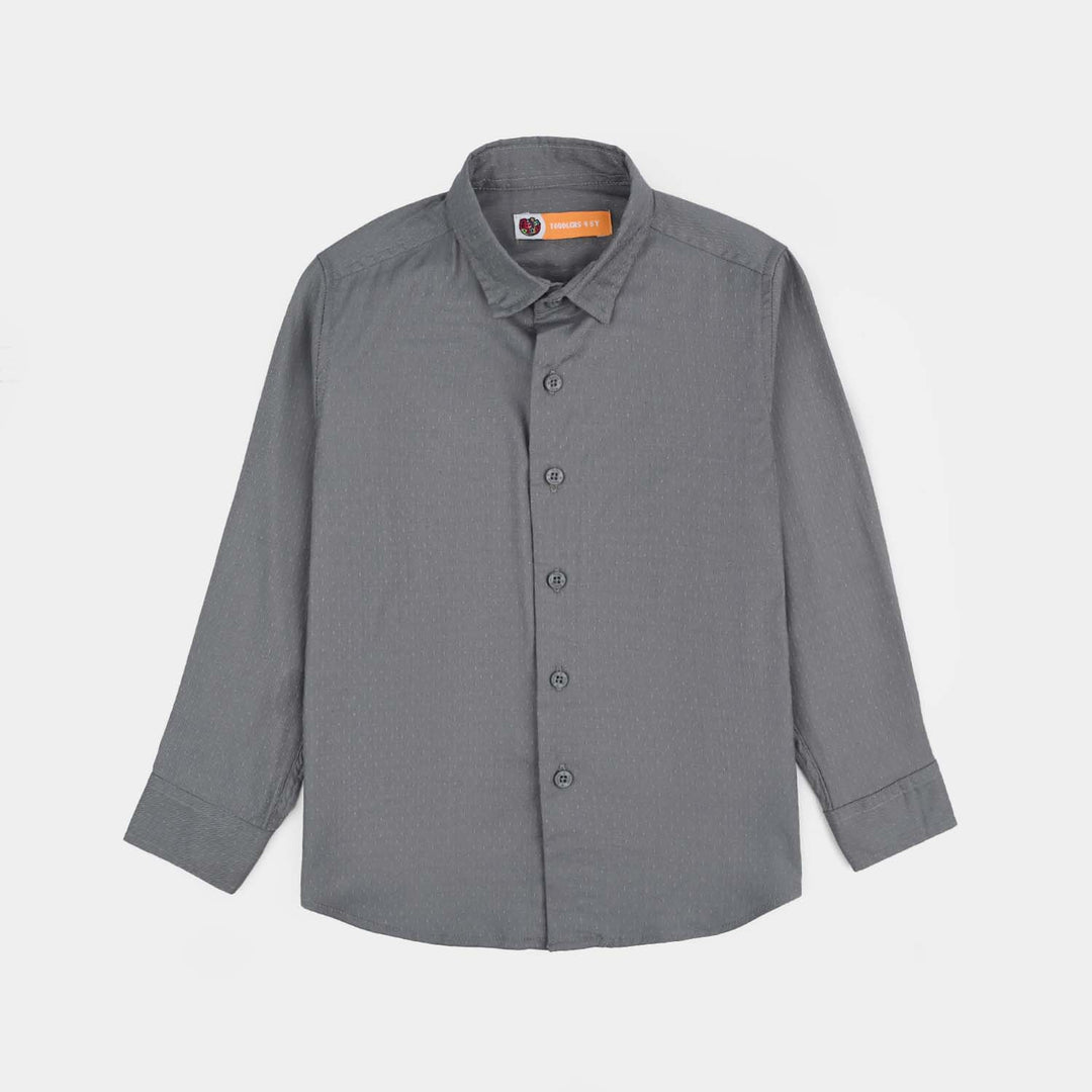 Boys Dobby Formal Shirt-GREY