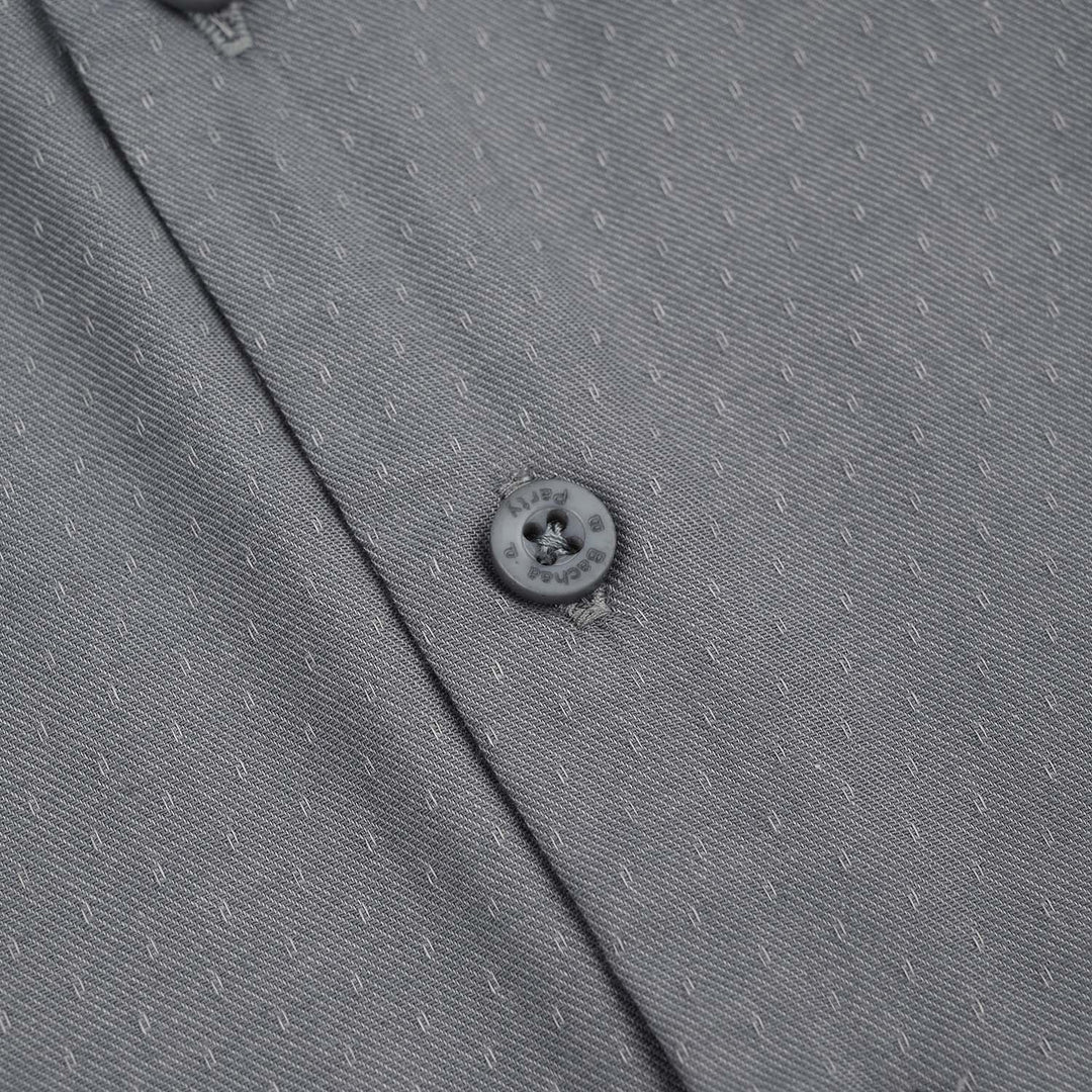 Boys Dobby Formal Shirt-GREY