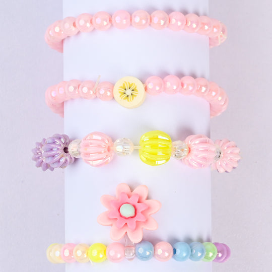 Girls Charm Beaded Bracelet Set