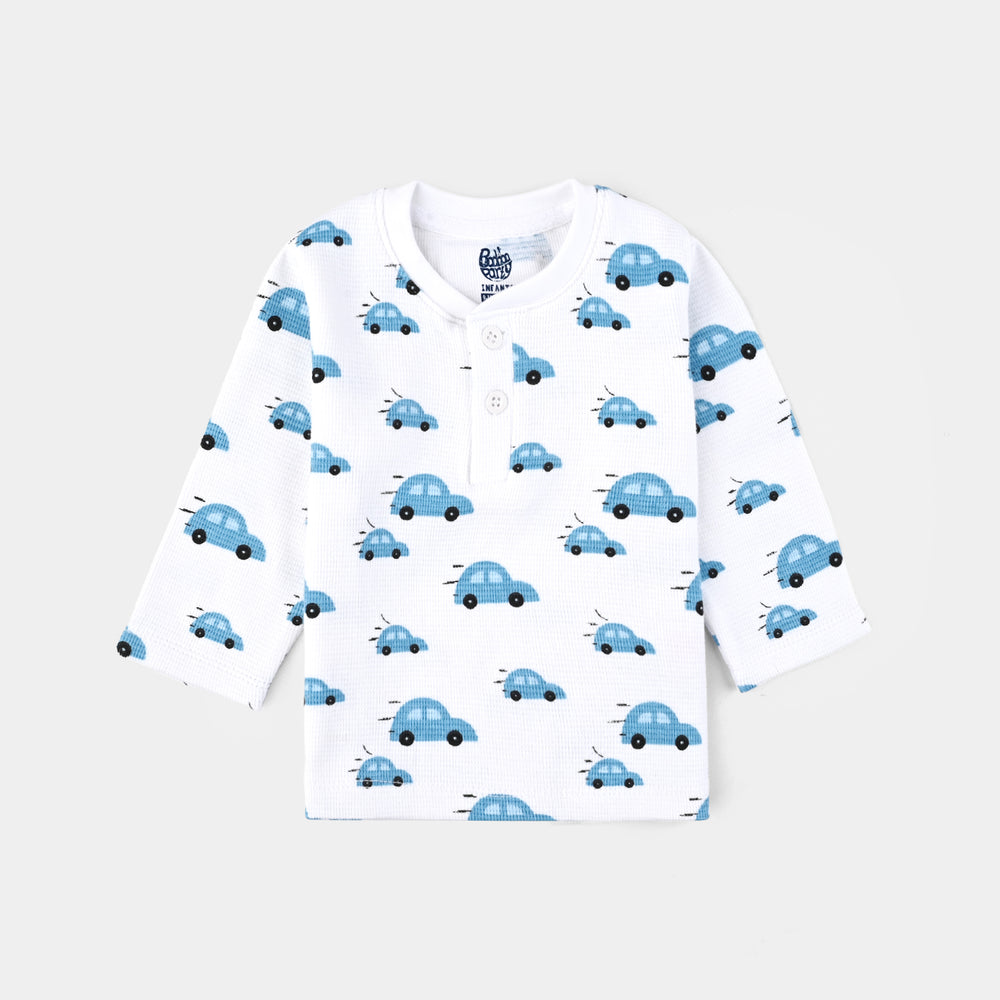 Infant Boys Thermal T-Shirt F/S Cars-White