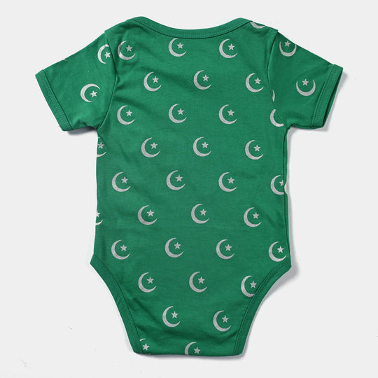 Infant Unisex Poly Cotton Jersey Basic Romper August-Fern Green