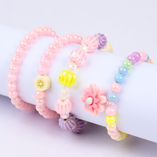 Girls Charm Beaded Bracelet Set