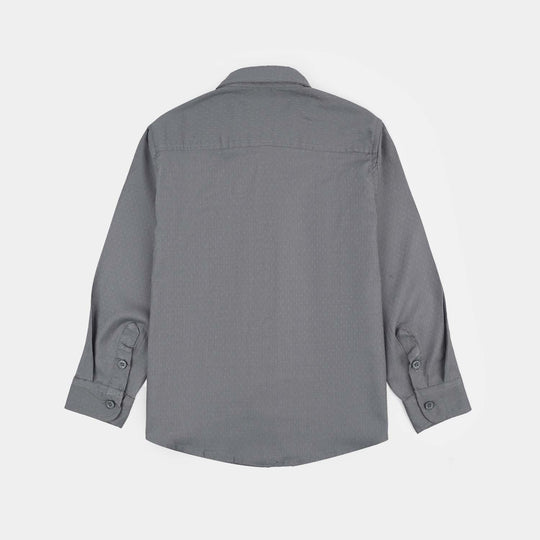 Boys Dobby Formal Shirt-GREY