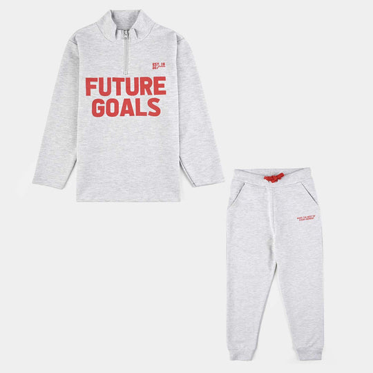 Boys Jersey/Terry 2 Piece Suit Future Goals-Grey