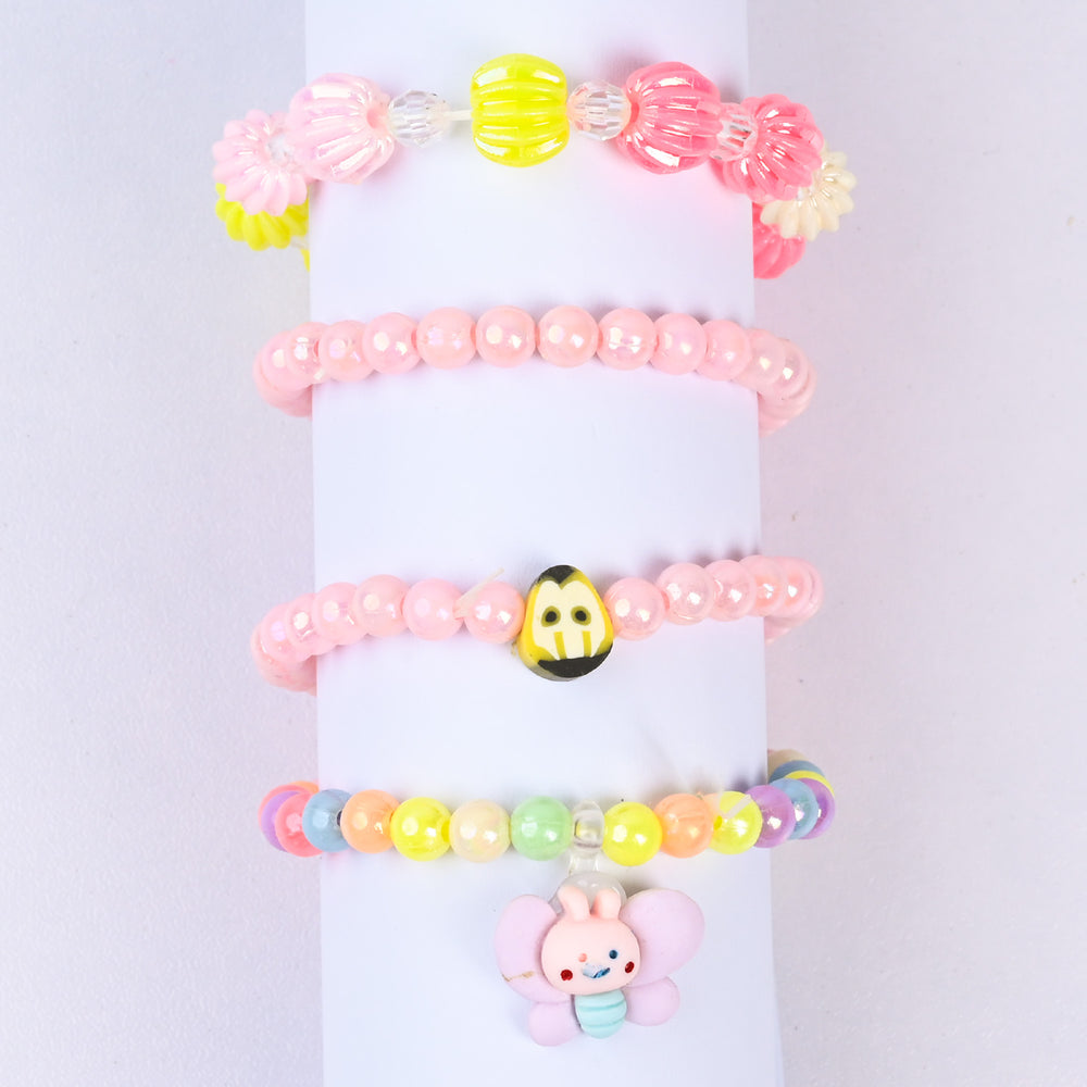 Girls Charm Beaded Bracelet Set