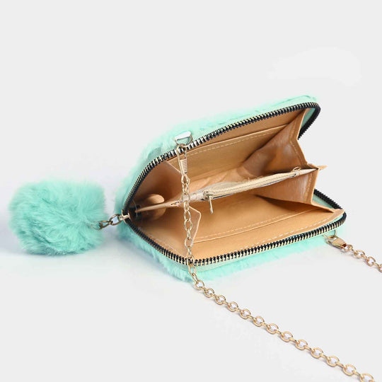 GIRLS FUR FASHION HAND BAG/WALLET