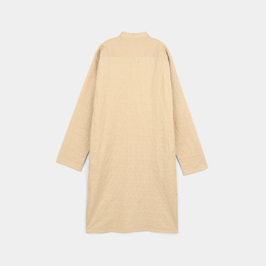 Teens Boys Cotton Poplin Kurta (Chicken Kari) - Beige