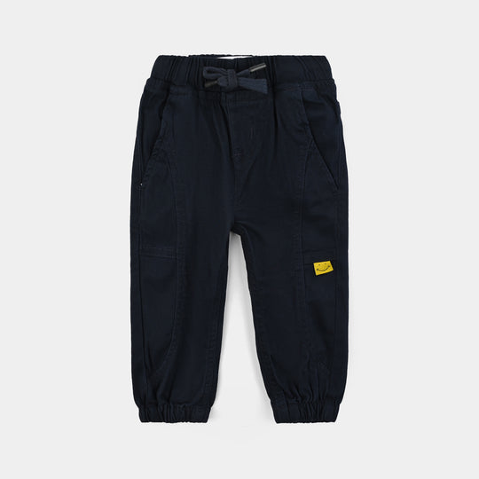 Infant Boys Cotton Twill Pant Smile-NAVY