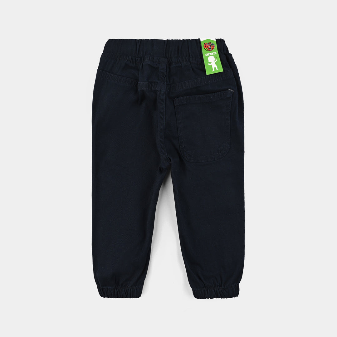 Infant Boys Cotton Twill Pant Smile-NAVY