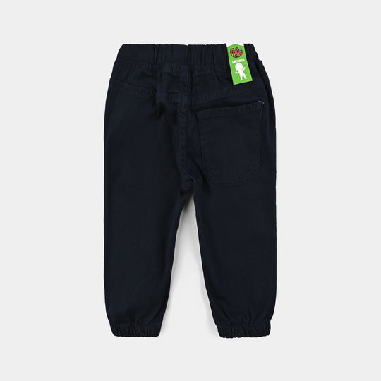 Infant Boys Cotton Twill Pant Smile-NAVY