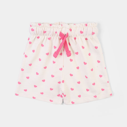 Infant Girls Jersey/Terry Short Hearts-Off White