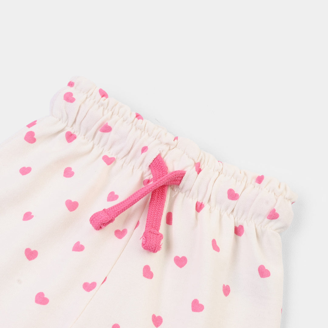 Infant Girls Jersey/Terry Short Hearts-Off White