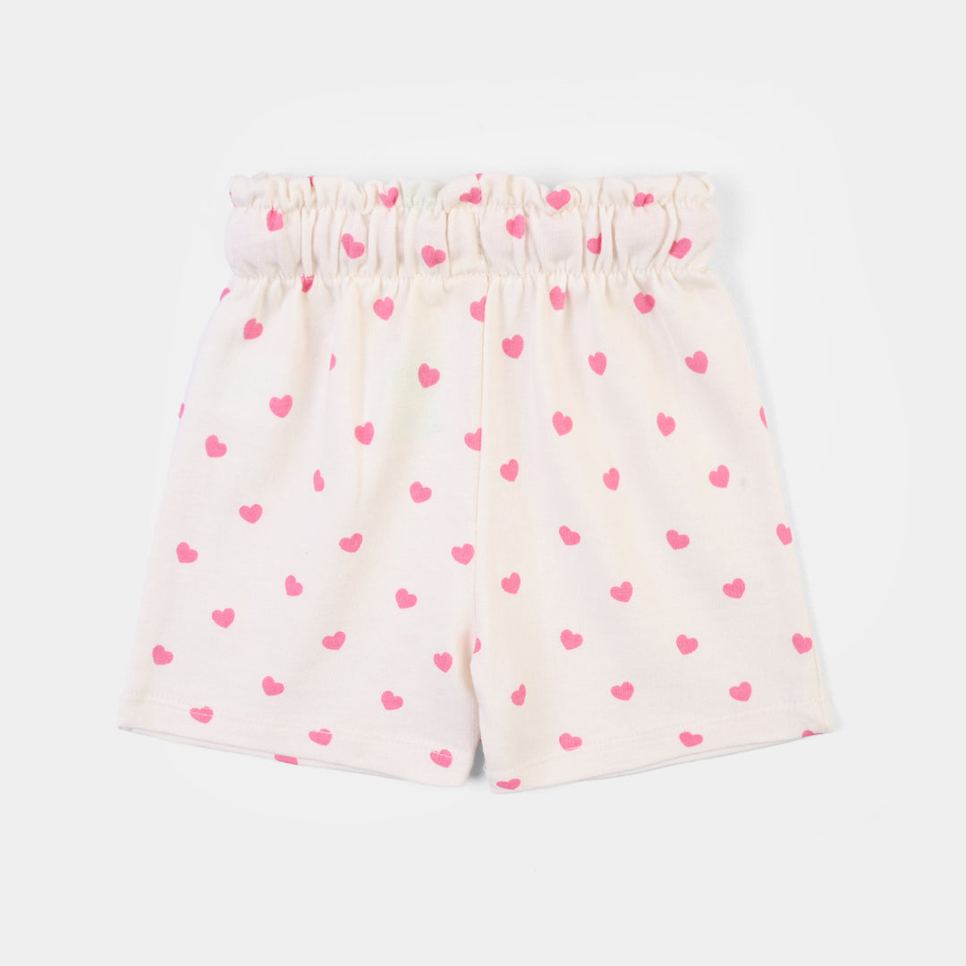 Infant Girls Jersey/Terry Short Hearts-Off White