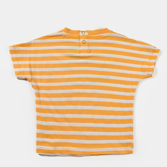 Infant Girls Cotton Jersey T-Shirt Butterflies-Citrus