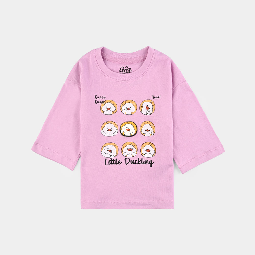 Infant Girls Jersey/Terry T-Shirt F/S Little Duckling-Pink