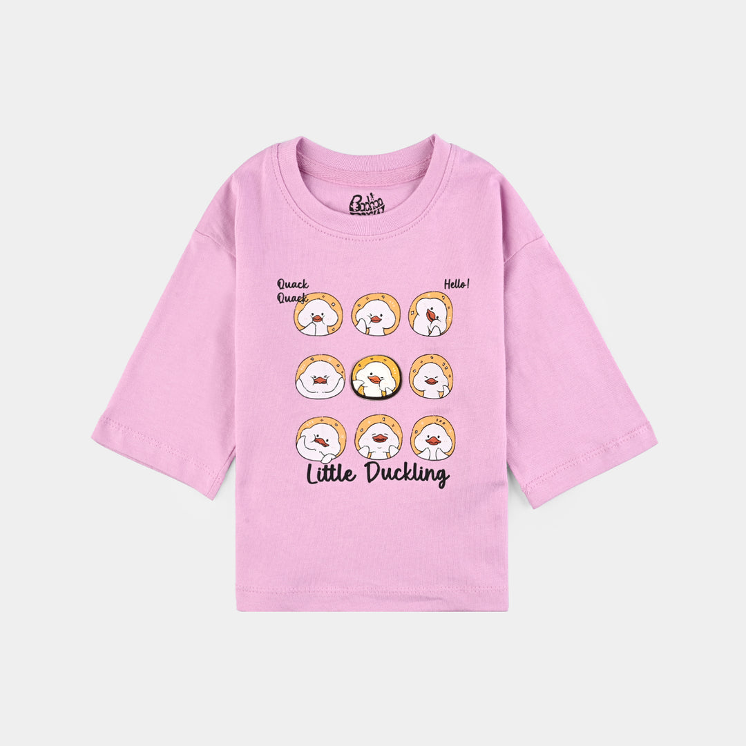 Infant Girls Jersey/Terry T-Shirt F/S Little Duckling-Pink