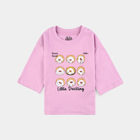 Infant Girls Jersey/Terry T-Shirt F/S Little Duckling-Pink