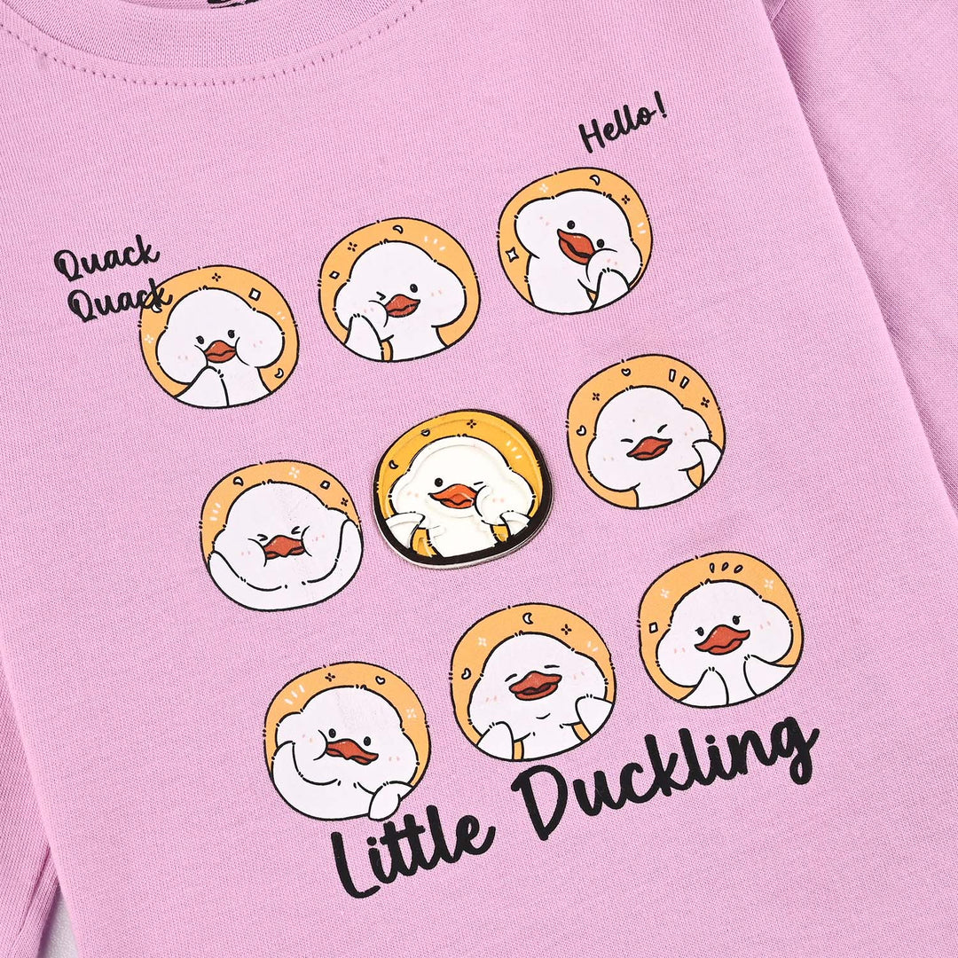 Infant Girls Jersey/Terry T-Shirt F/S Little Duckling-Pink