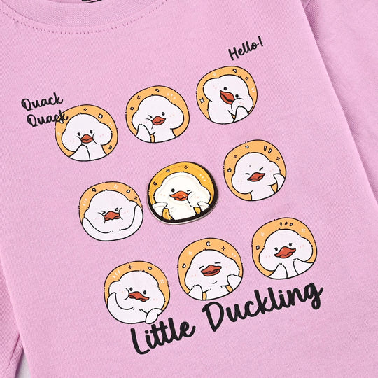 Infant Girls Jersey/Terry T-Shirt F/S Little Duckling-Pink
