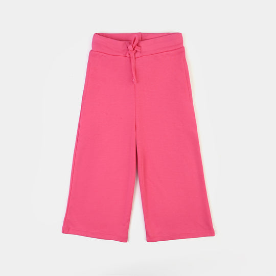 Girls Cotton Interlock 2 Piece Suit Smiley-Hot Pink