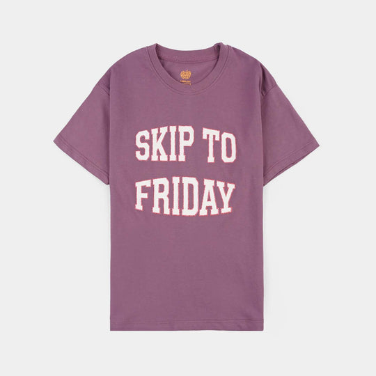 Girls Rib T-Shirts H/S Skip To Friday