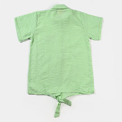 Girls PC Emb Top Happy Colors-Green